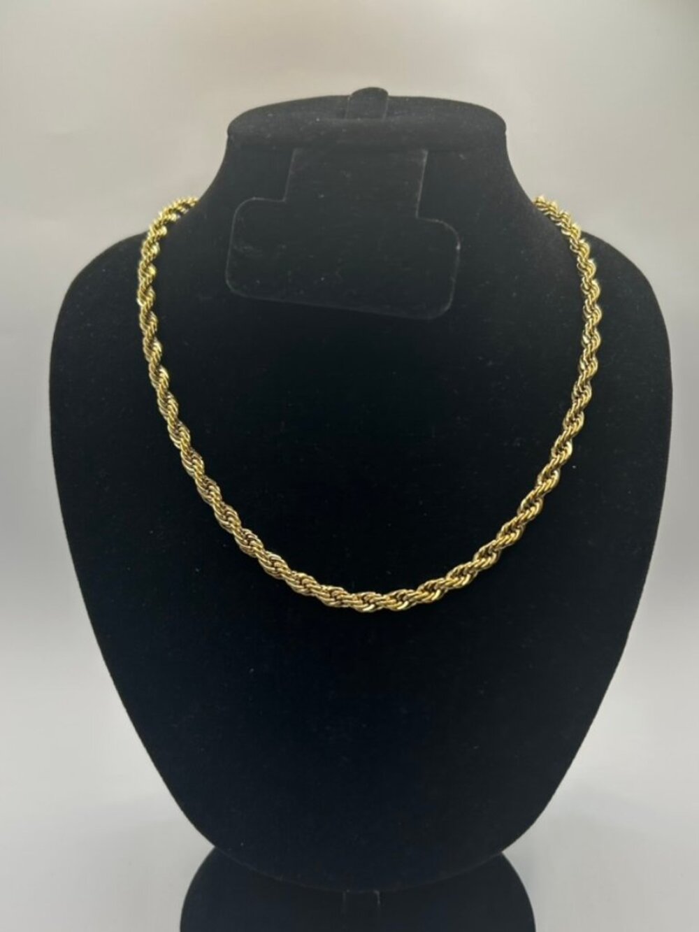 Womens 18k Real Gold Rope Chain Plated 5mm 18 Inch Non Tarnish High Quality